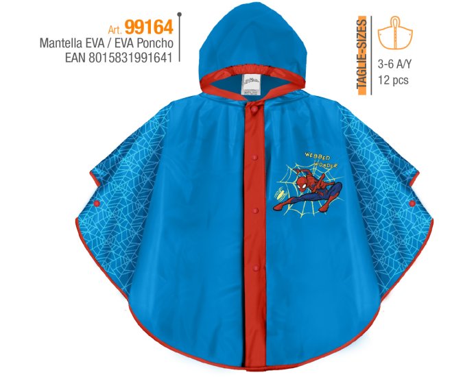 PONCHO PIOGGIA SPIDERMAN 99164 - Clicca l'immagine per chiudere