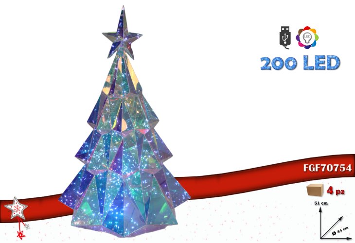 ALBERO PVC CON LUCE -200LED 51CM 970754
