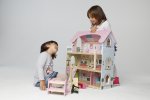 CASA CAMILLA LEGNO ROSA C/MOBILI E BAMBOLINE 63X30X70 4110