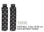 OMBRELLO MINI DONNA 54CM MAN.BIANCO/NERO 12332