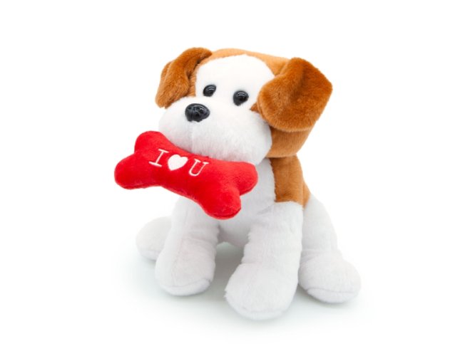 CANI SEDUTI 25CM OSSO E SCRITTA 25495