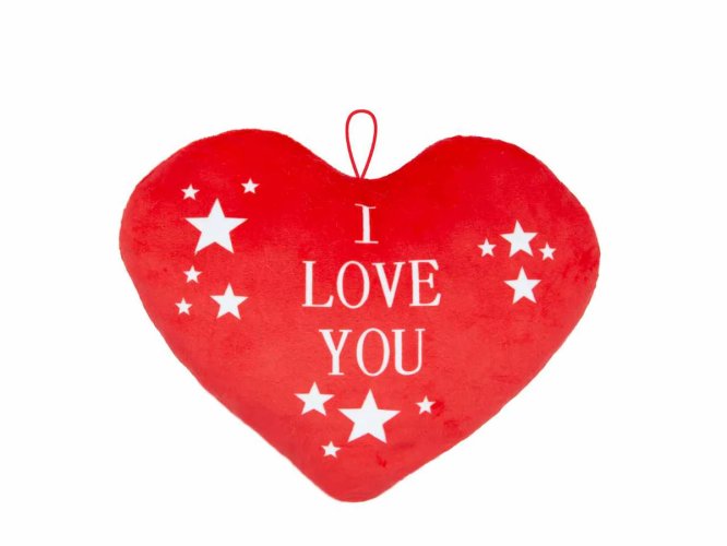 CUSCINO CUORE 30CM C/FRASI 25496