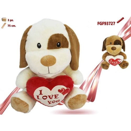 CANE CON CUORE 75CM 93727